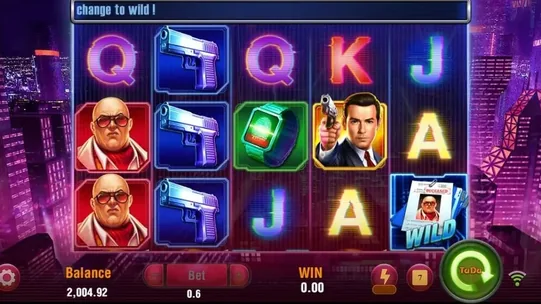 Agent Ace slot running on mobile — 5x3 reels in the casino lobby
