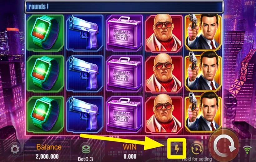 Agent Ace turbo lightning-bolt icon beside the autoplay button