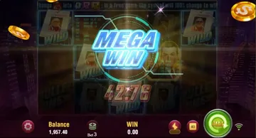 Agent Ace Mega Win screen with a large multiplied payout
