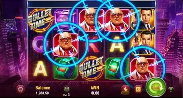 Agent Ace feature round with targeted symbols on the reels